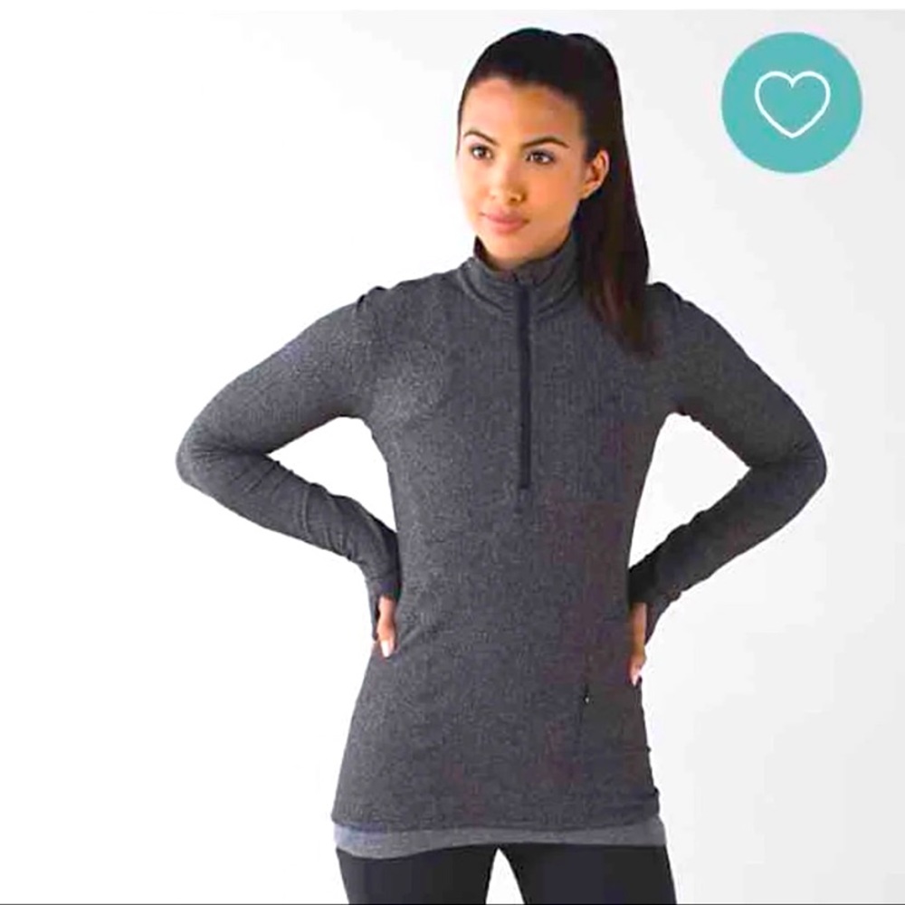 Lululemon Kanto Catch Me 1/2 zip herringbone long sleeve